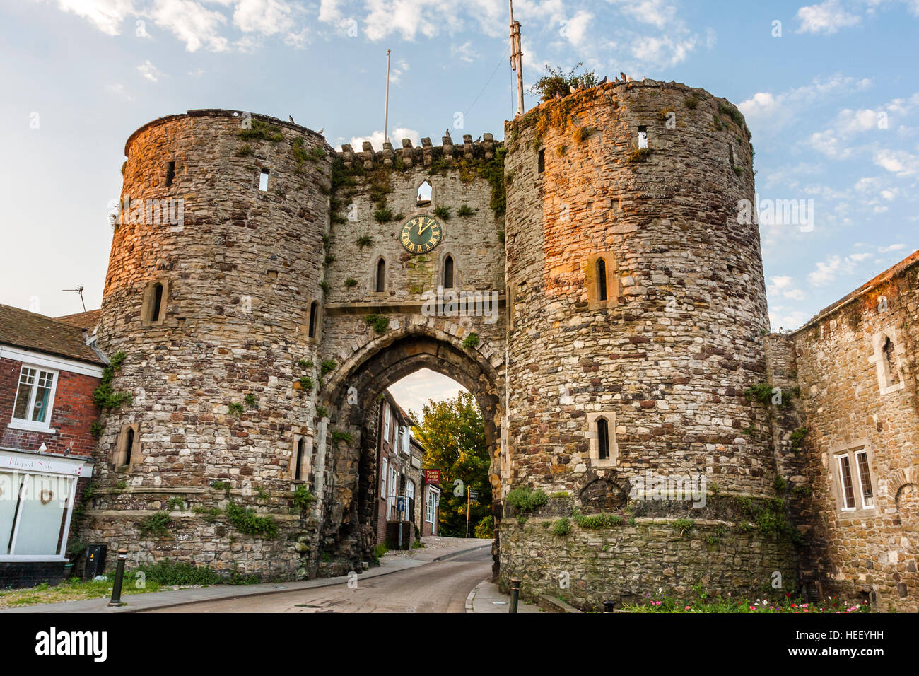 Historical old English town, Rye, Landgate Arch, 13th century gatehouse