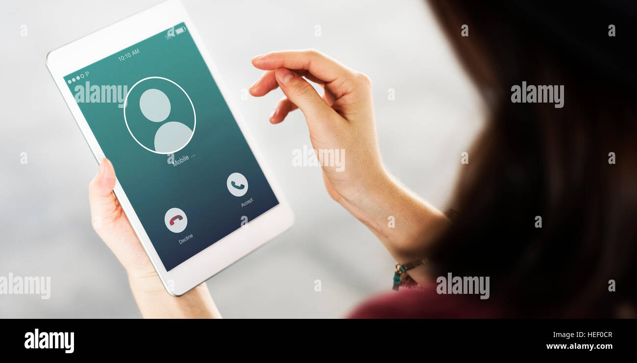 Incoming Mobile Call Communication Concept Stock Photo - Alamy