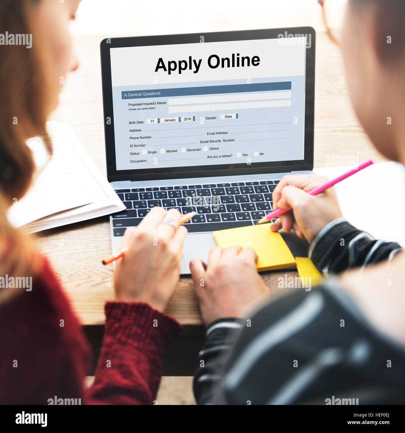 Apply Online Application College Form Concept Stock Photo - Alamy