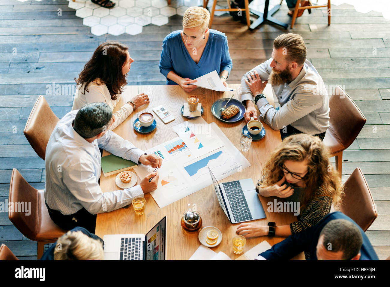 Business People Meeting Data Analysis Graph Planning Concept Stock ...
