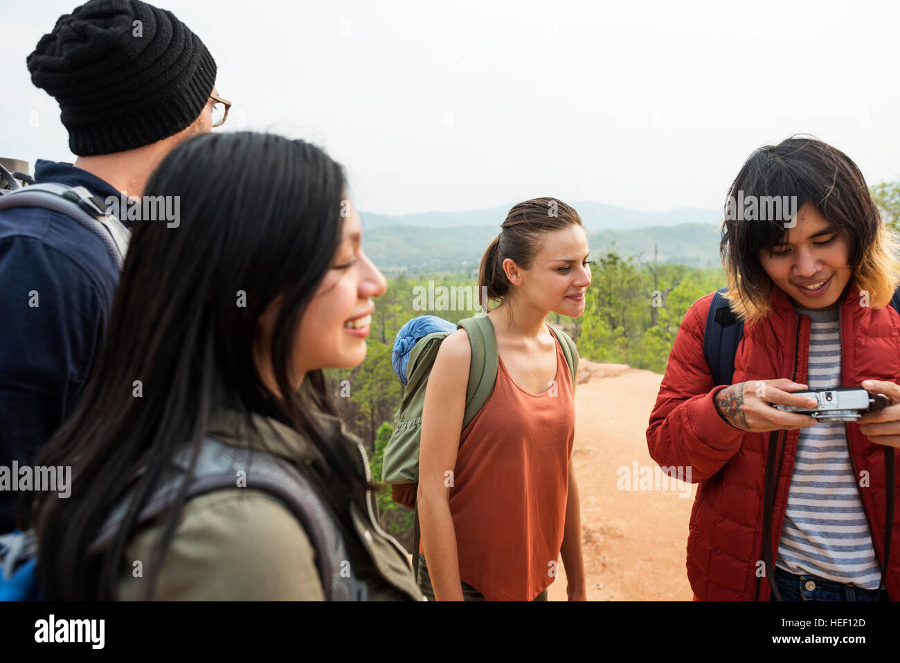 Checking Outdoors Camping Photos Concept Stock Photo - Alamy