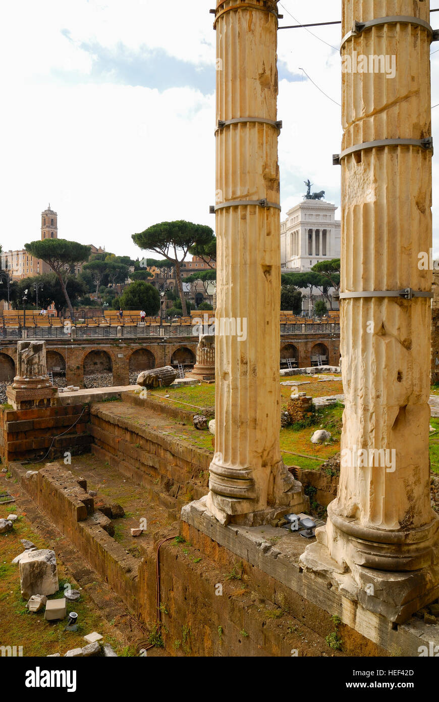 Roman Forum, Rome's historic center, Italy. Stock Photo