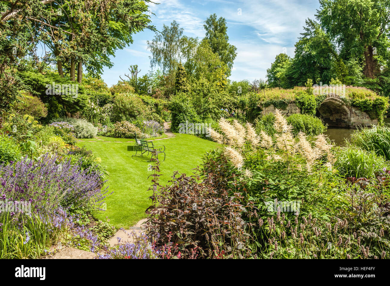 Mill Garden just below the Caesars Tower of Warwick Castle in Warwick