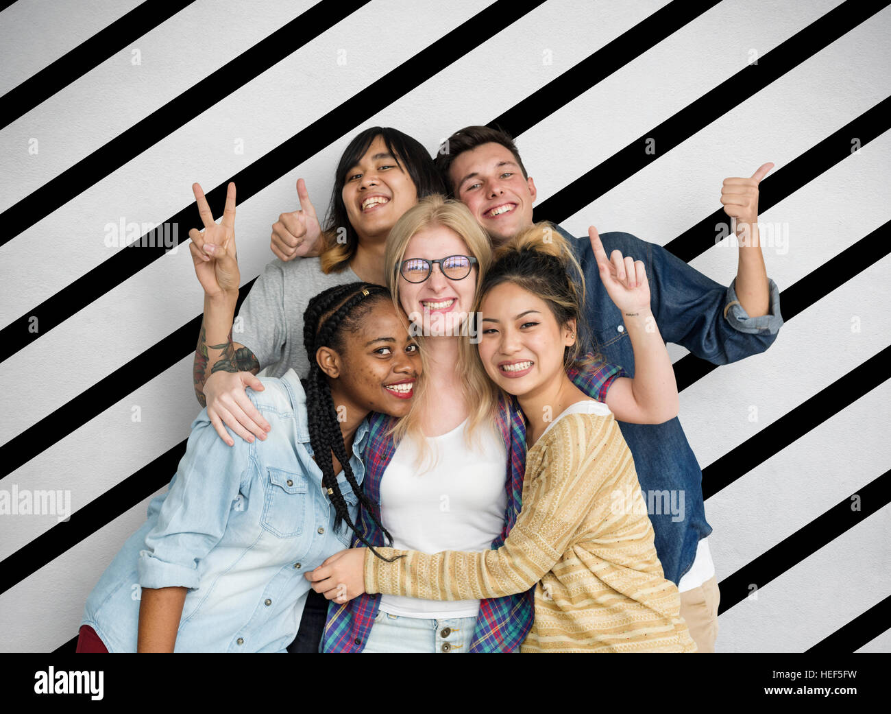 Diversity Students Friends Happiness Pose Concept Stock Photo - Alamy