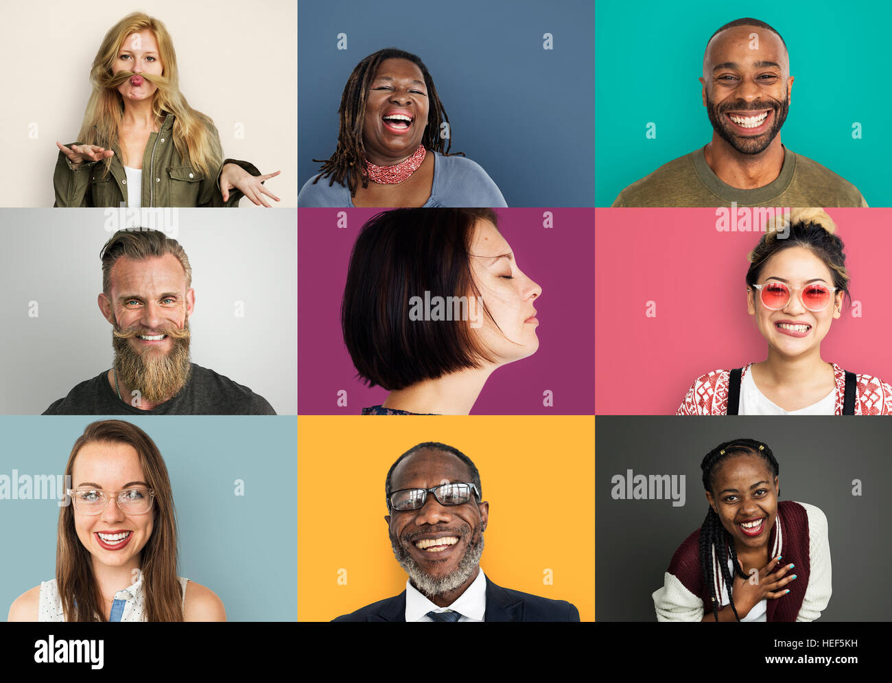 Diverse Group People Photo Collage Concept Stock Photo