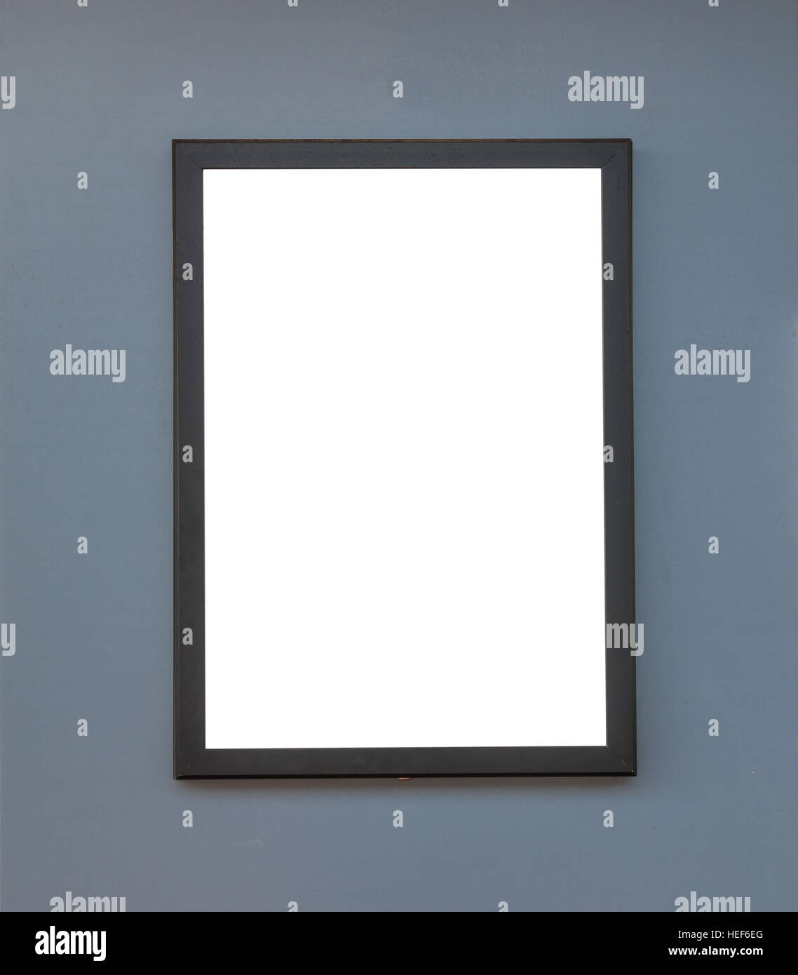 Blank of wooden photo frame on grey wall background Stock Photo - Alamy