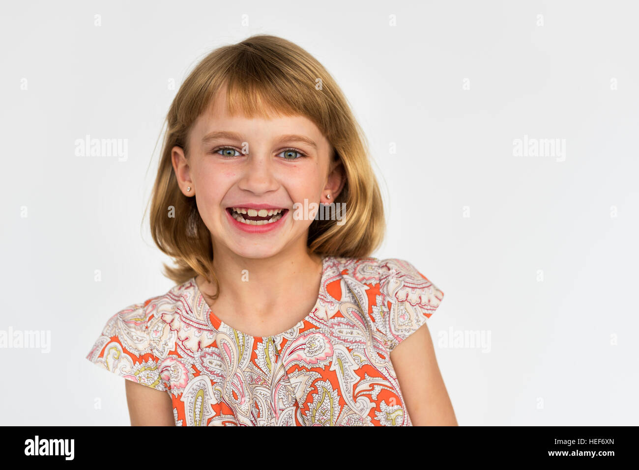 Girl Cheerful Studio Portrait Concept Stock Photo - Alamy