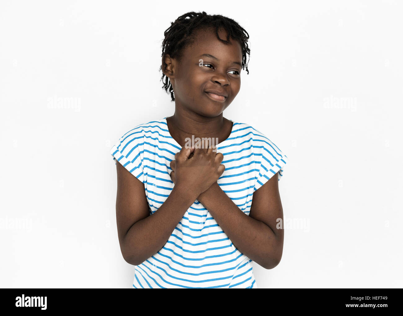 Girl Cheerful Studio Portrait Concept Stock Photo - Alamy