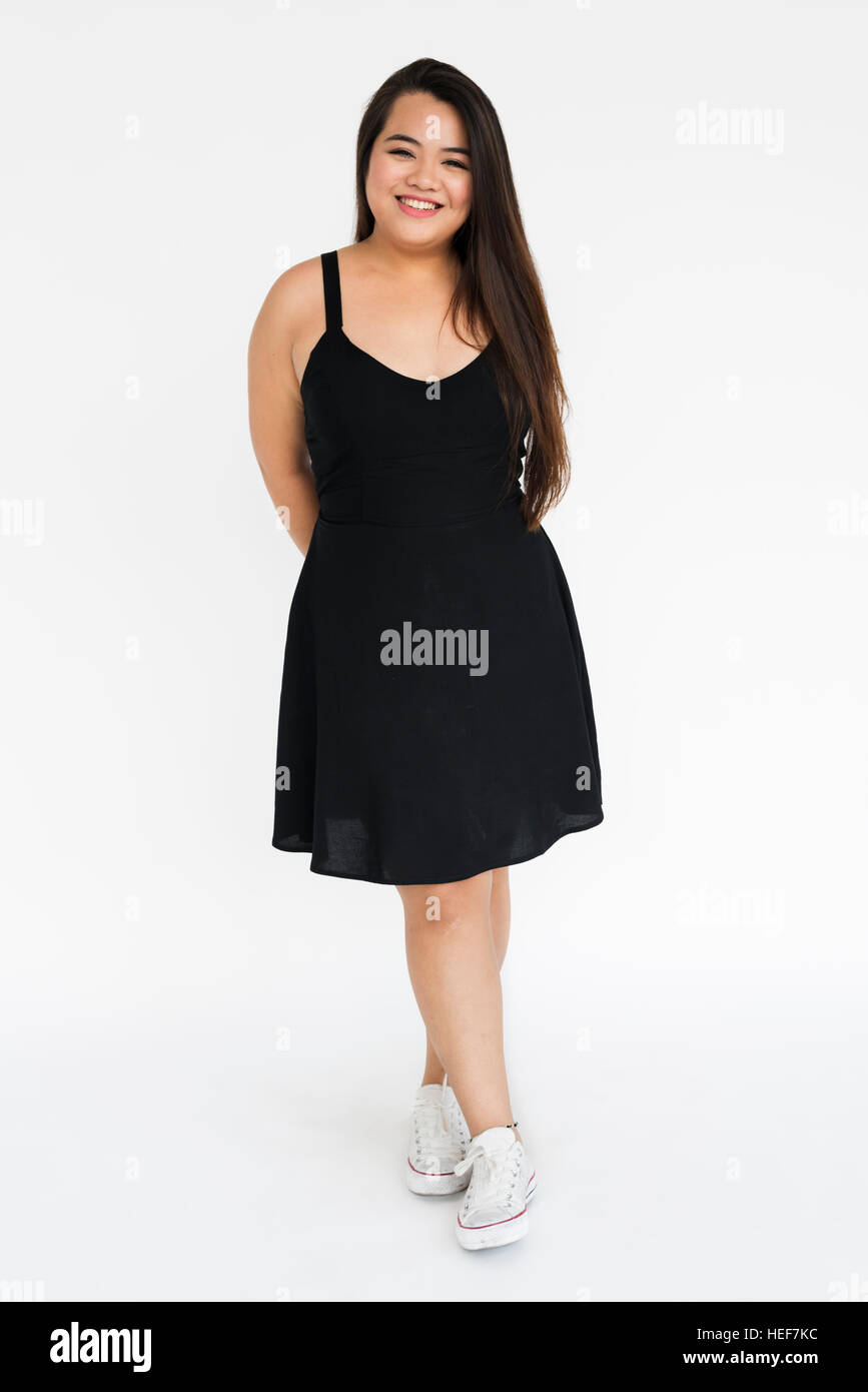Woman Lady Casual Studio Model Natural Portrait Concept Stock Photo - Alamy
