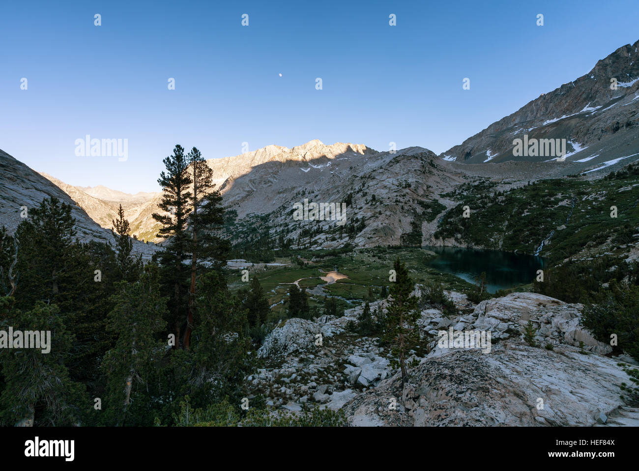 Evening on John Muir Trail, Kings Canyon National Park, California, United States of America, North America Stock Photo