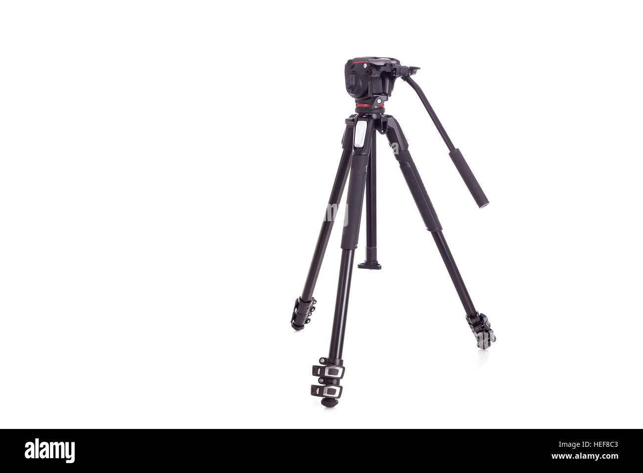 New video or camera tripod isolated on white background Stock Photo - Alamy