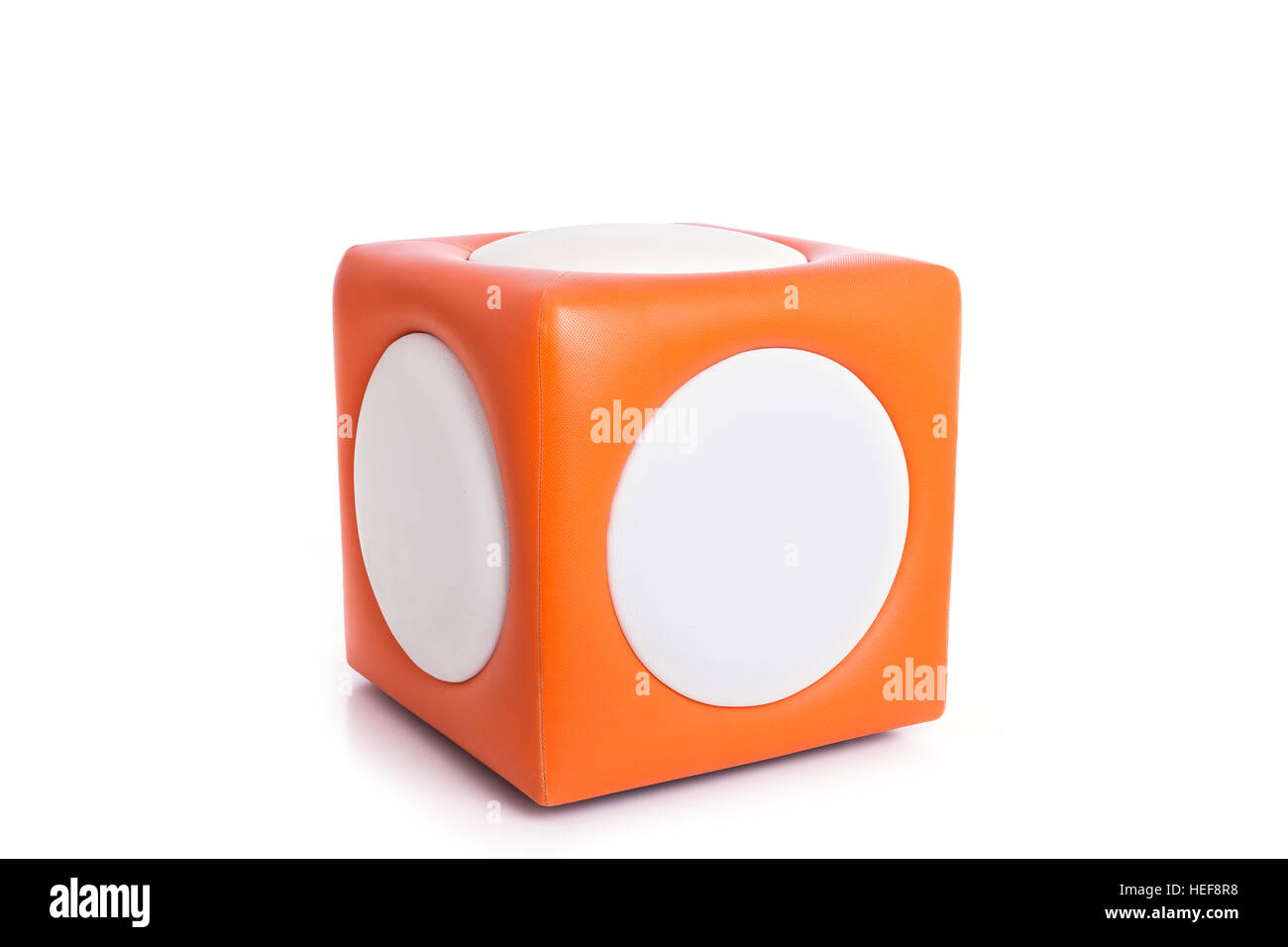 Orange square stool chair isolated on white background Stock Photo Alamy