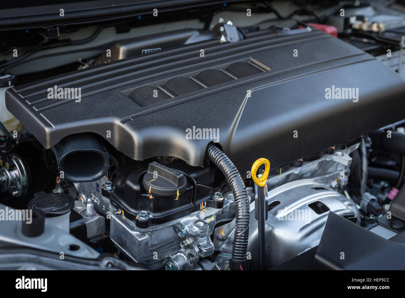 Close up detail of new car engine Stock Photo