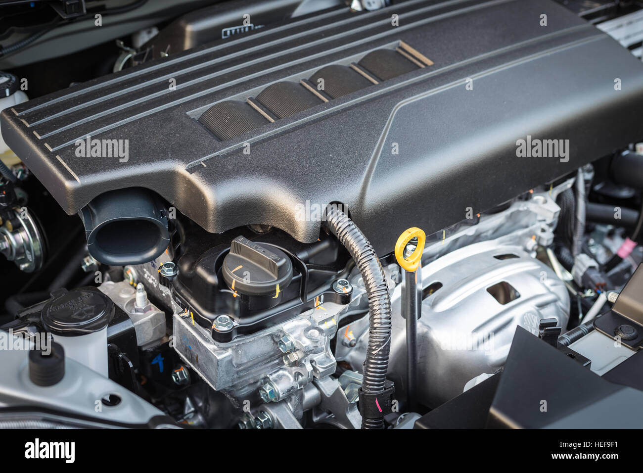 Close up detail of new car engine Stock Photo