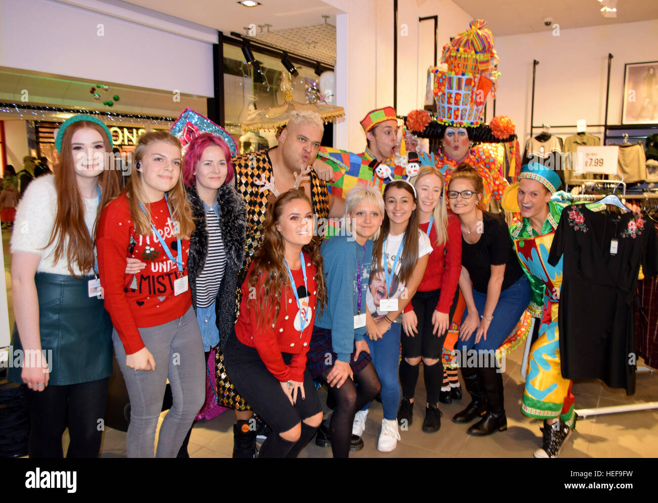 Heavy D and the cast of Epsom Playhouse Panto Aladdin switch on the