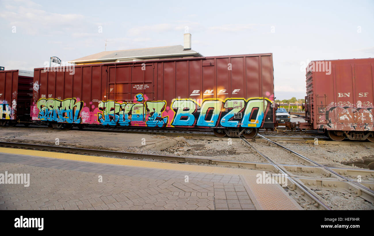 Graffiti covered freight car Stock Photo Alamy