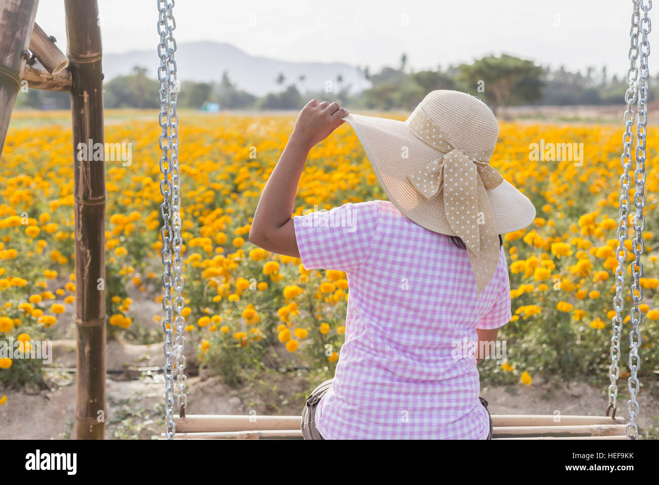 Woman on swing india hi-res stock photography and images - Alamy