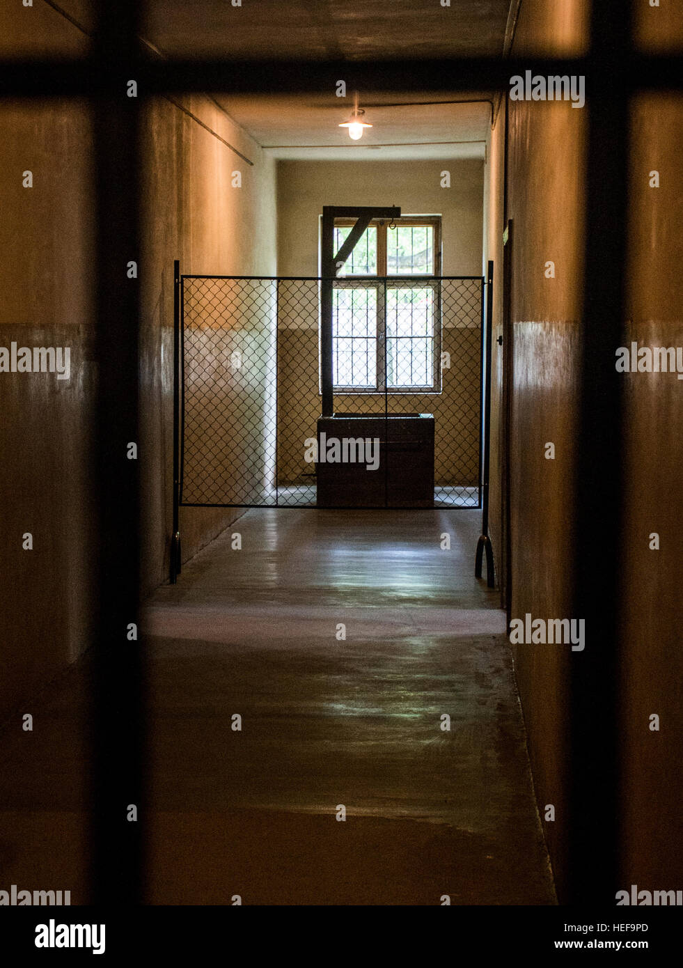 hang gibbet at concentration camp Auschwitz Birkenau KZ Poland Stock
