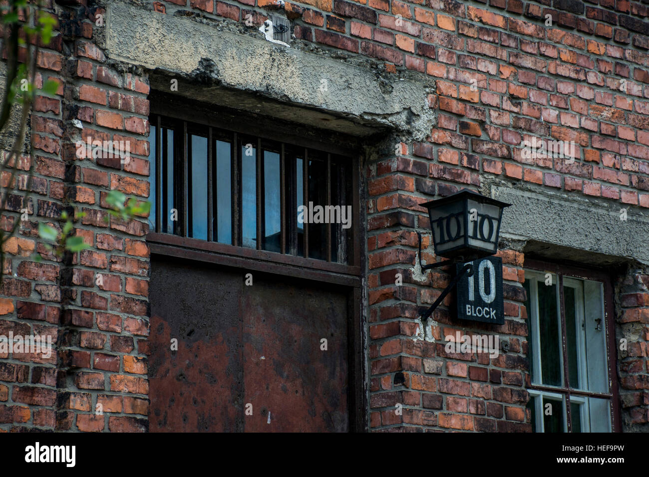 Block 10 execution wall at concentration camp Auschwitz Birkenau KZ Poland 3 Stock Photo