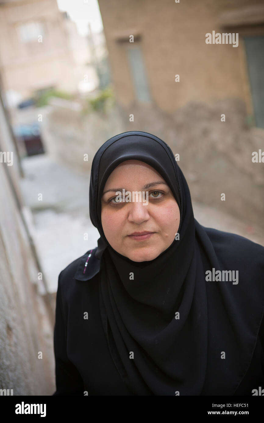 Jordanian woman in Zarqa, Jordan. Stock Photo