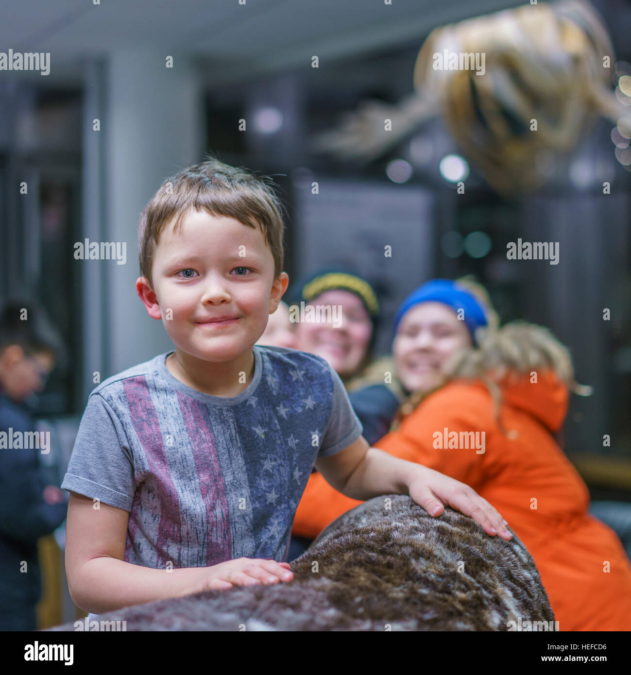 Child at the Natural History Museum in Kopavgour, Iceland Stock Photo