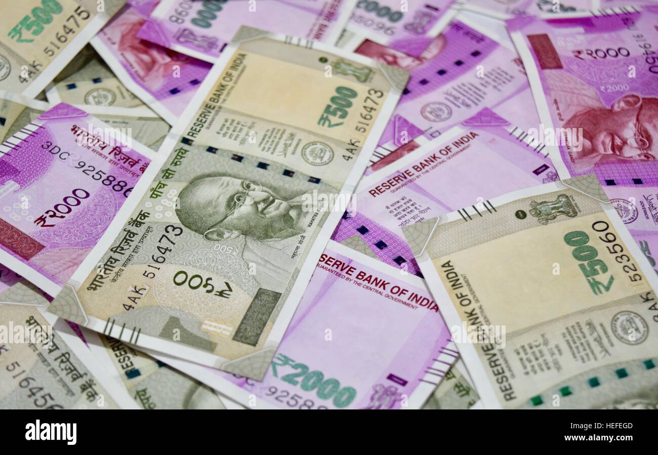 New Indian Paper currency Stock Photo