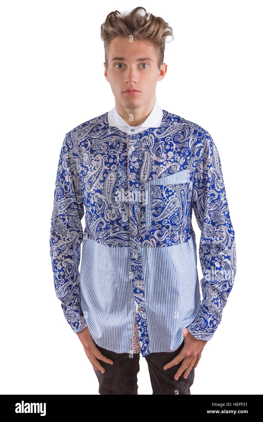 Man In Patterned Shirt Hi res Stock Photography And Images Alamy