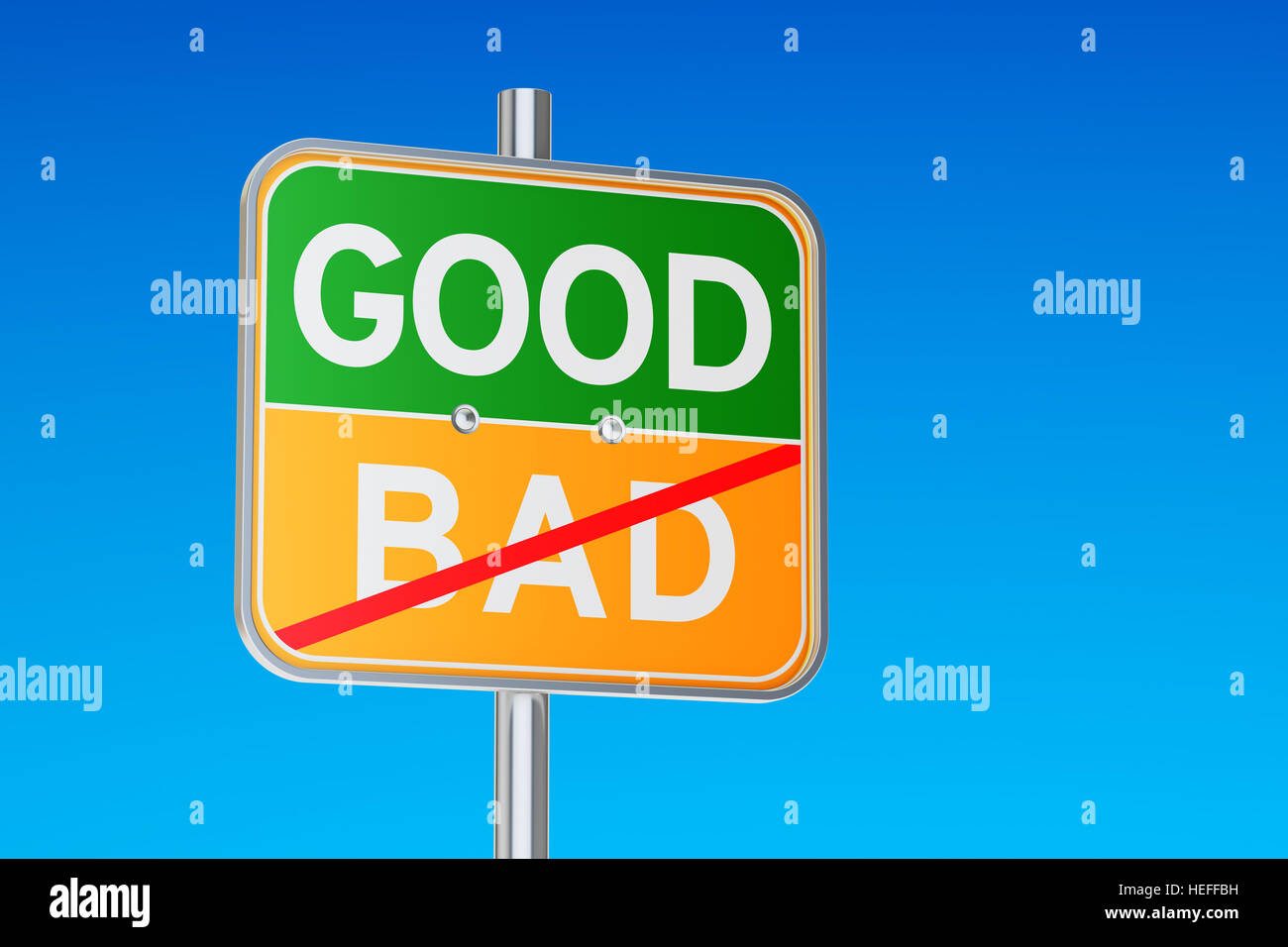 Start Good concept on the road signpost, 3D rendering Stock Photo