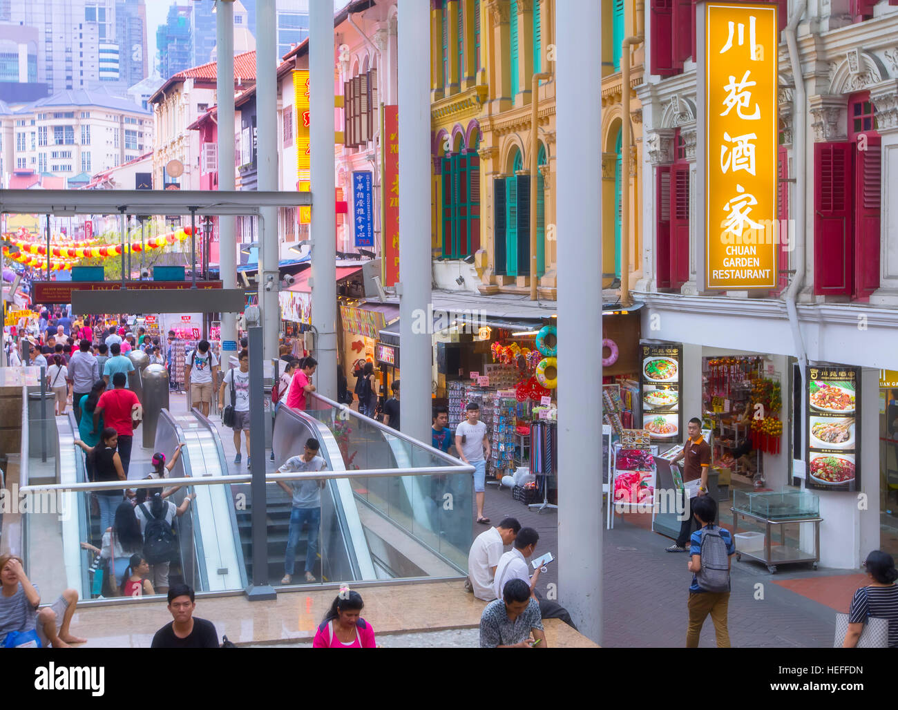 Subway station in Chinatown, Singapore Stock Photo