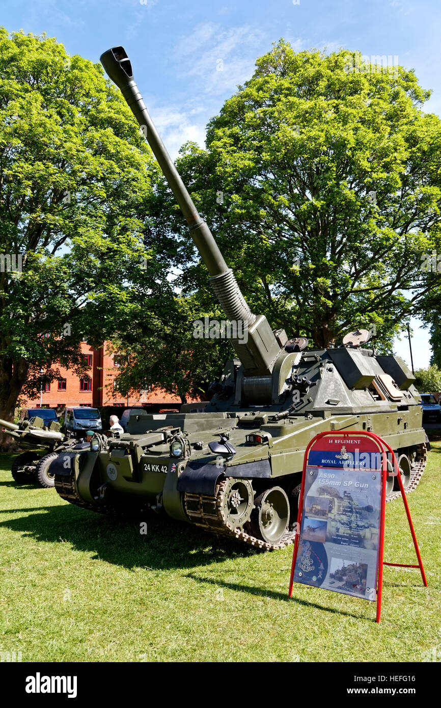 A 14th Regiment RA AS90 SP Gun at the Wiltshire Armed Forces and Veterans Weekend, Trowbridge, Wiltshire, United Kingdom, 2015. Stock Photo