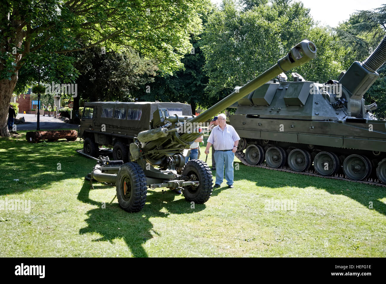A Royal Artillery L118 Light Gun at the annual Wiltshire Armed Forces and Veterans Weekend at Trowbridge Town Park, Wiltshire,UK Stock Photo