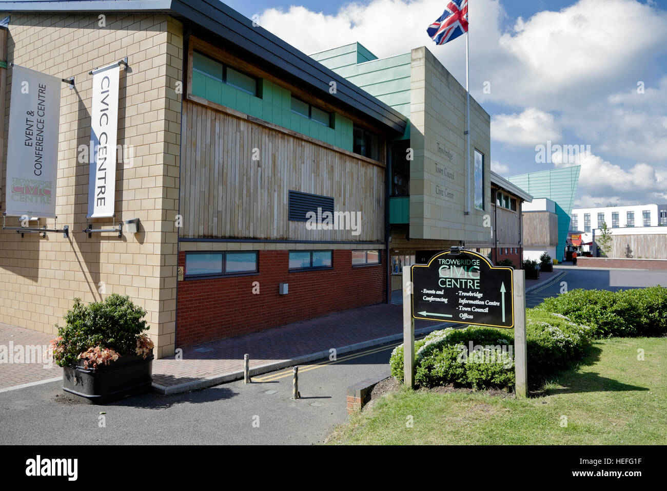 Trowbridge Town Council Civic Centre Wiltshire United Kingdom Stock trowbridge-town-council-civic-centre-wiltshire-united-kingdom-stock