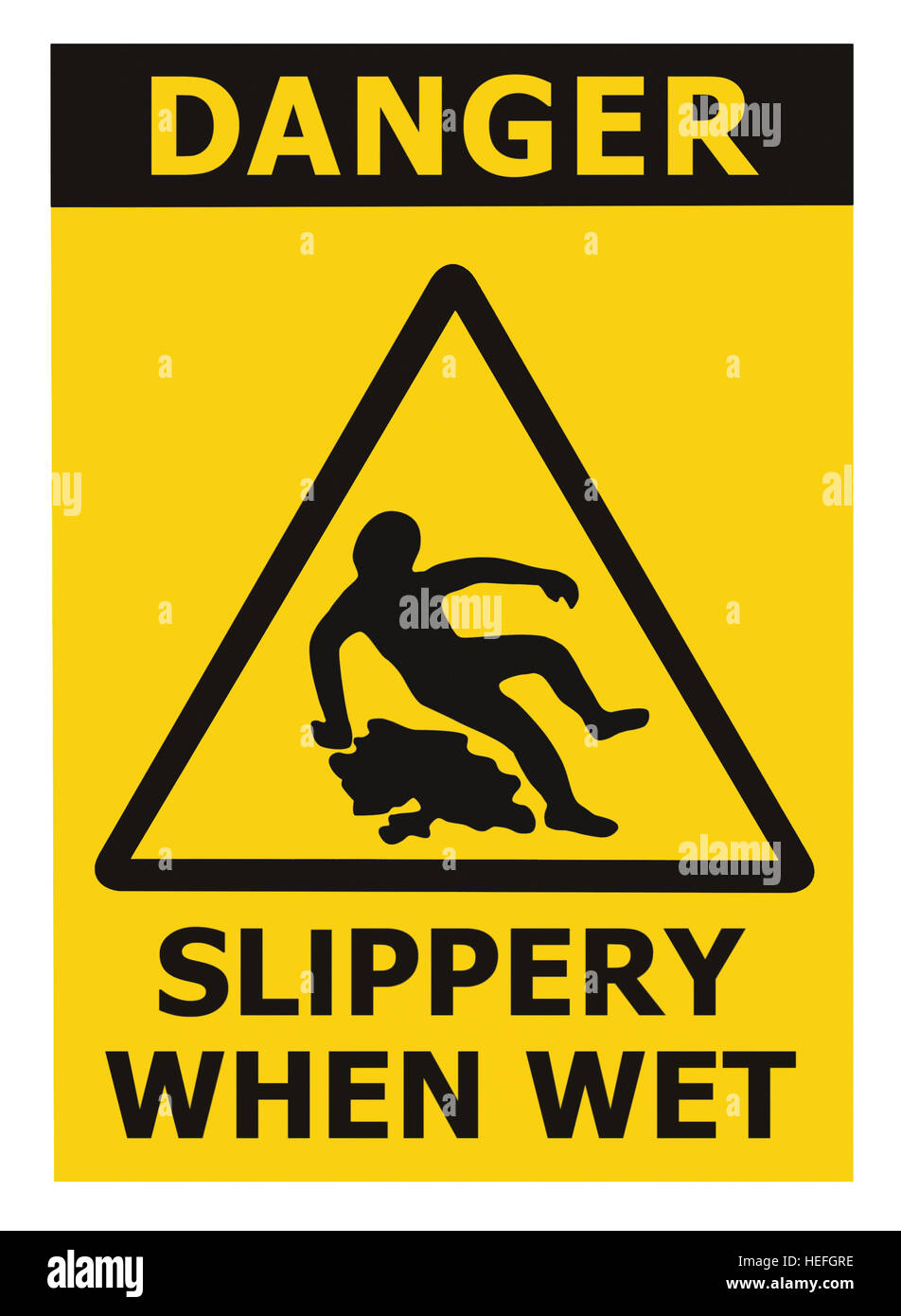 Caution Stairs Slippery When Wet Yellow Hazard Danger Warning Sign Sticker 