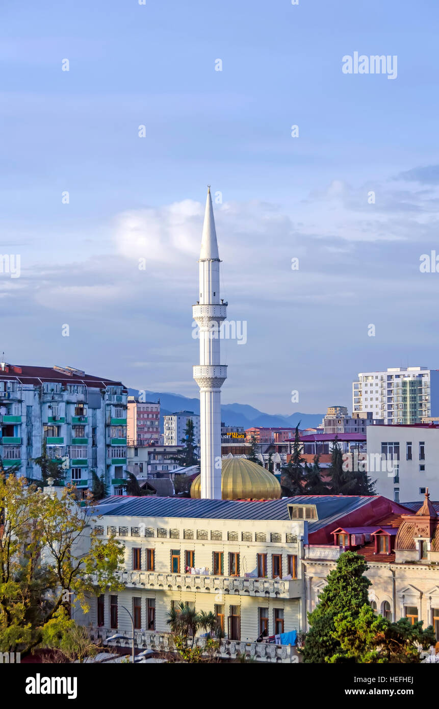 Batumi Georgia skyline buildings architecture including mosque minaret Stock Photo