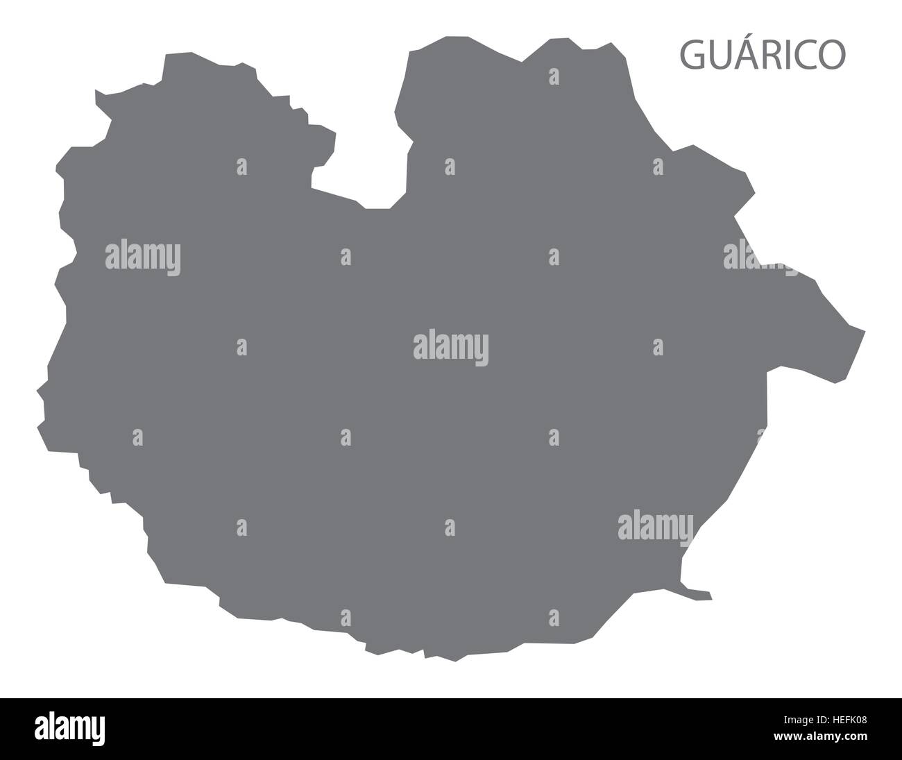 Guarico Venezuela Map in grey Stock Vector