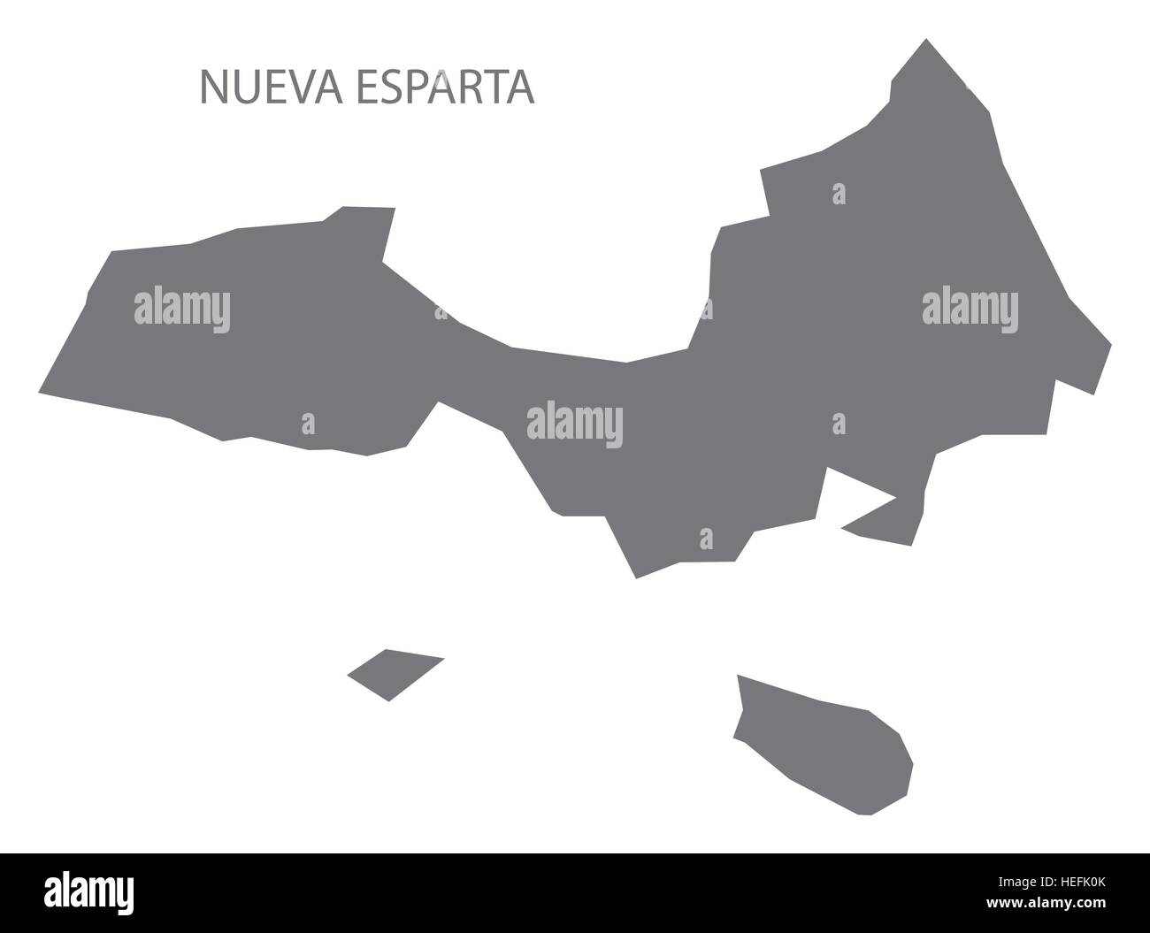 Nueva Esparta Venezuela Map in grey Stock Vector