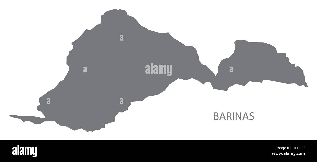 Barinas Venezuela Map in grey Stock Vector