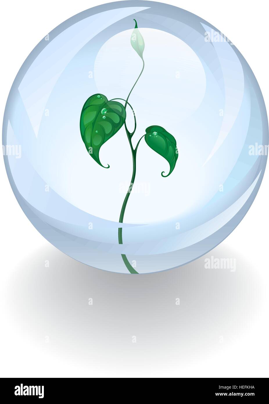 Beatiful protected the green sprout Stock Vector