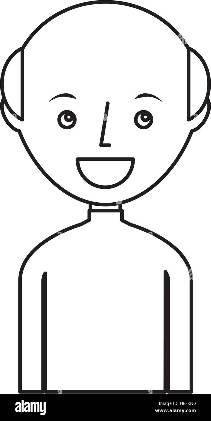 young man bald avatar character vector illustration design Stock Vector