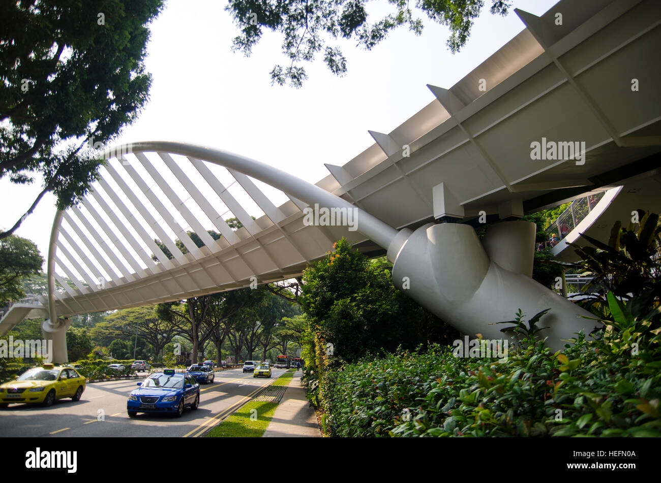 Part of bridge in Singapore city Stock Photo