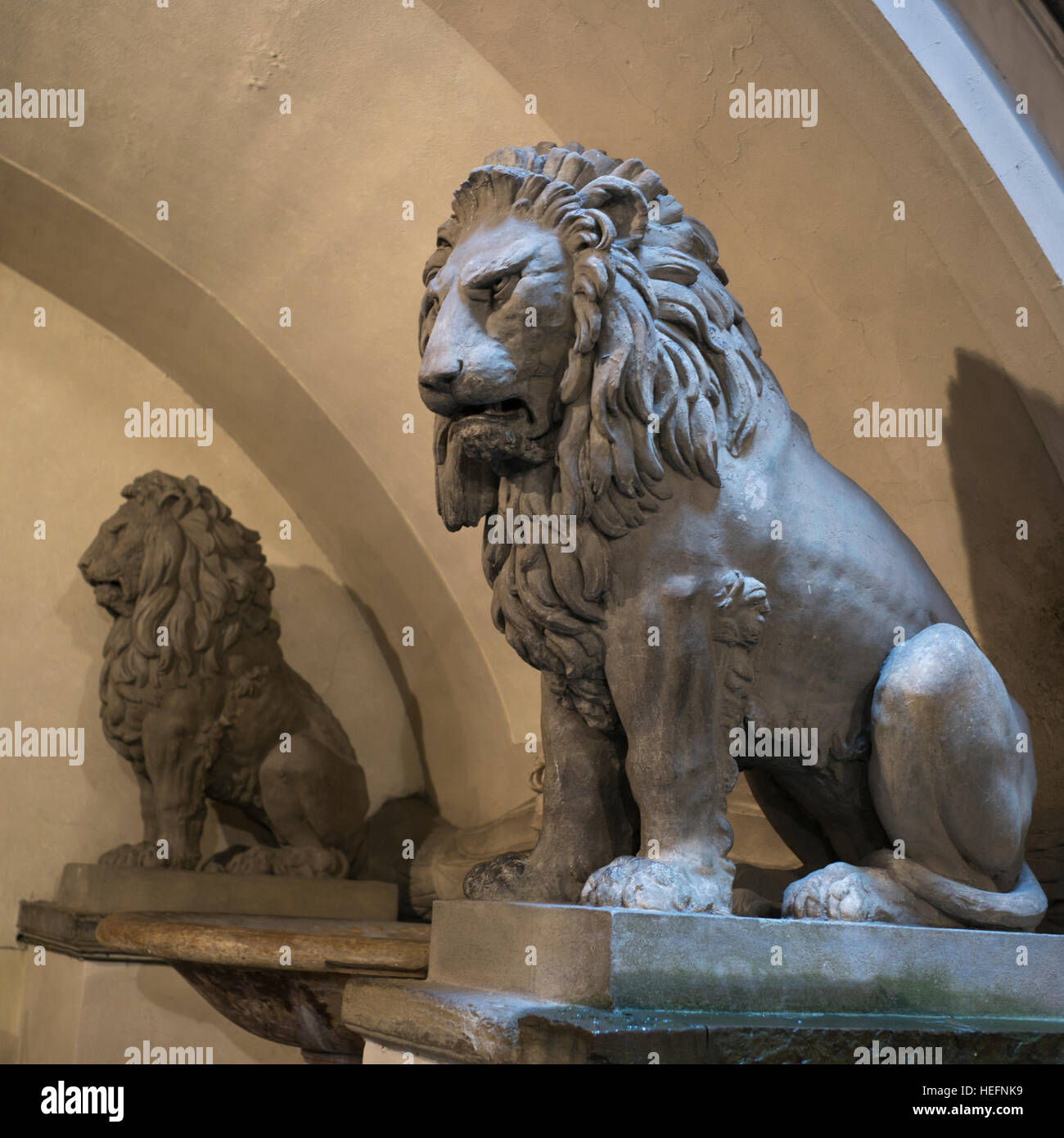 Statues of lions, Florence, Tuscany, Italy Stock Photo Alamy