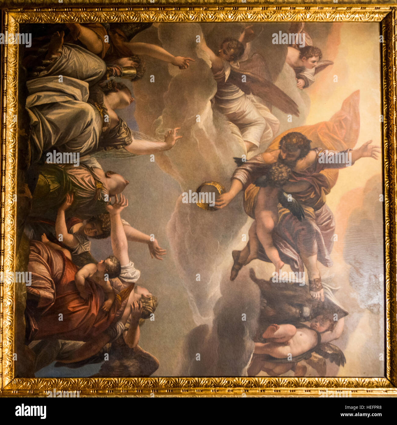 Biblical paintings at Doge's Palace, Venice, Veneto, Italy Stock Photo