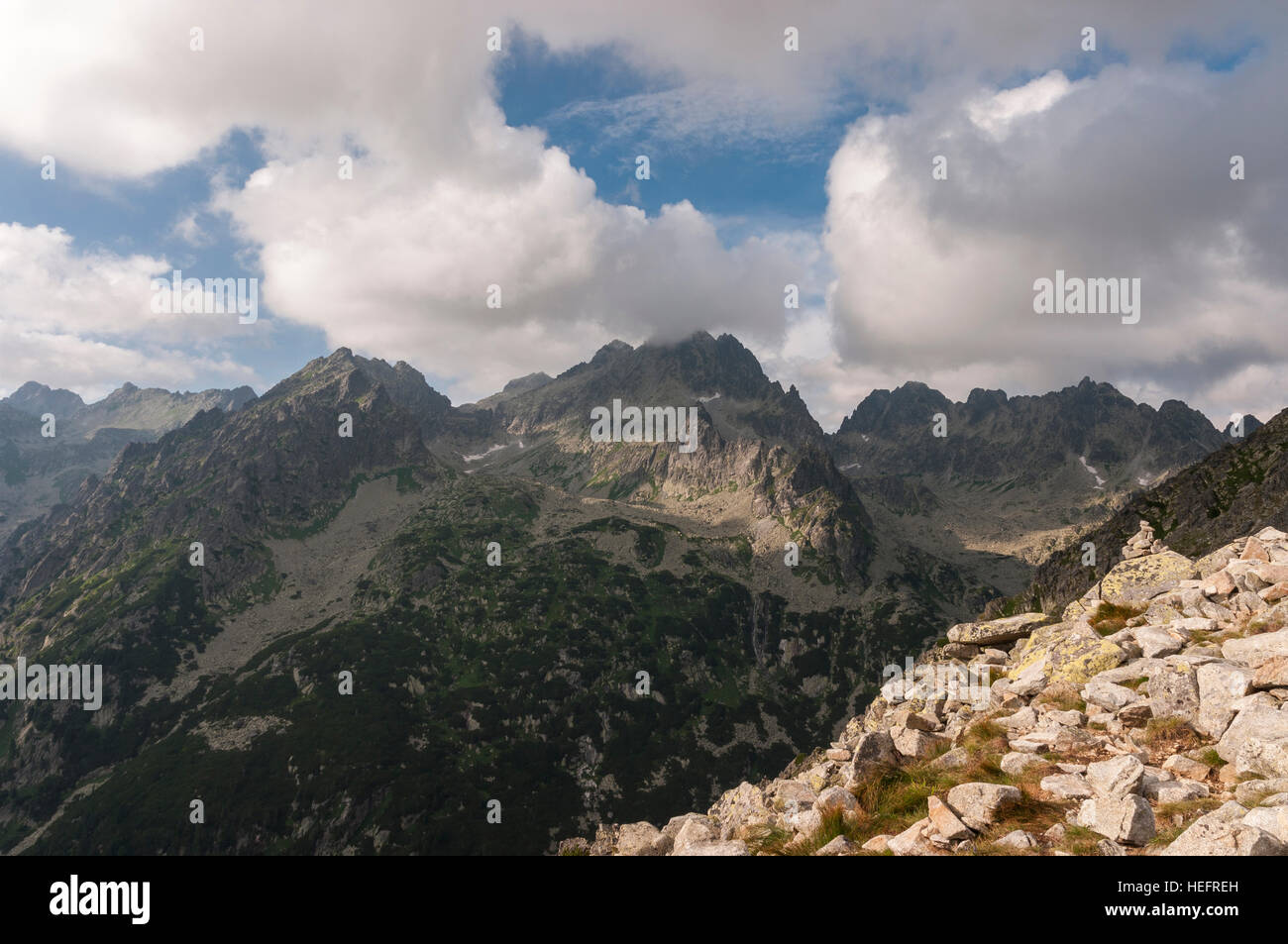 Amazing Range Amazing view of the mountain range under the clouds Stock Photo - Alamy