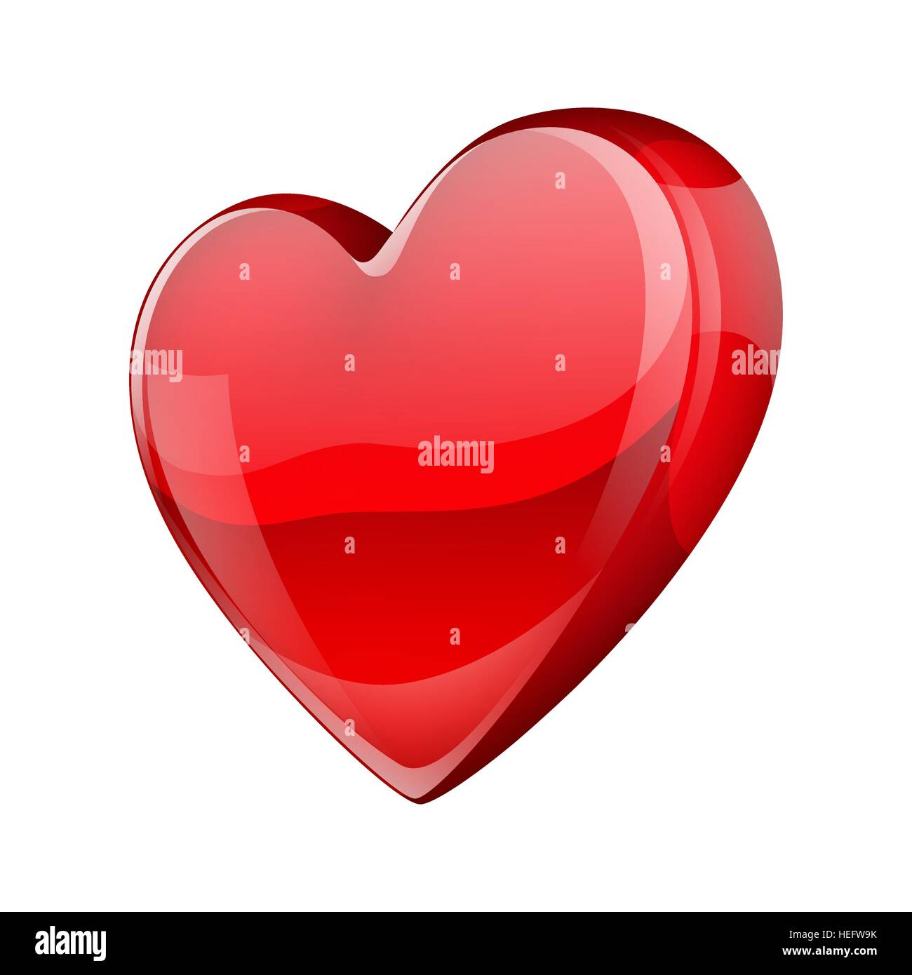 Red shiny realistic heart. Happy Valentine day symbol Stock Vector ...