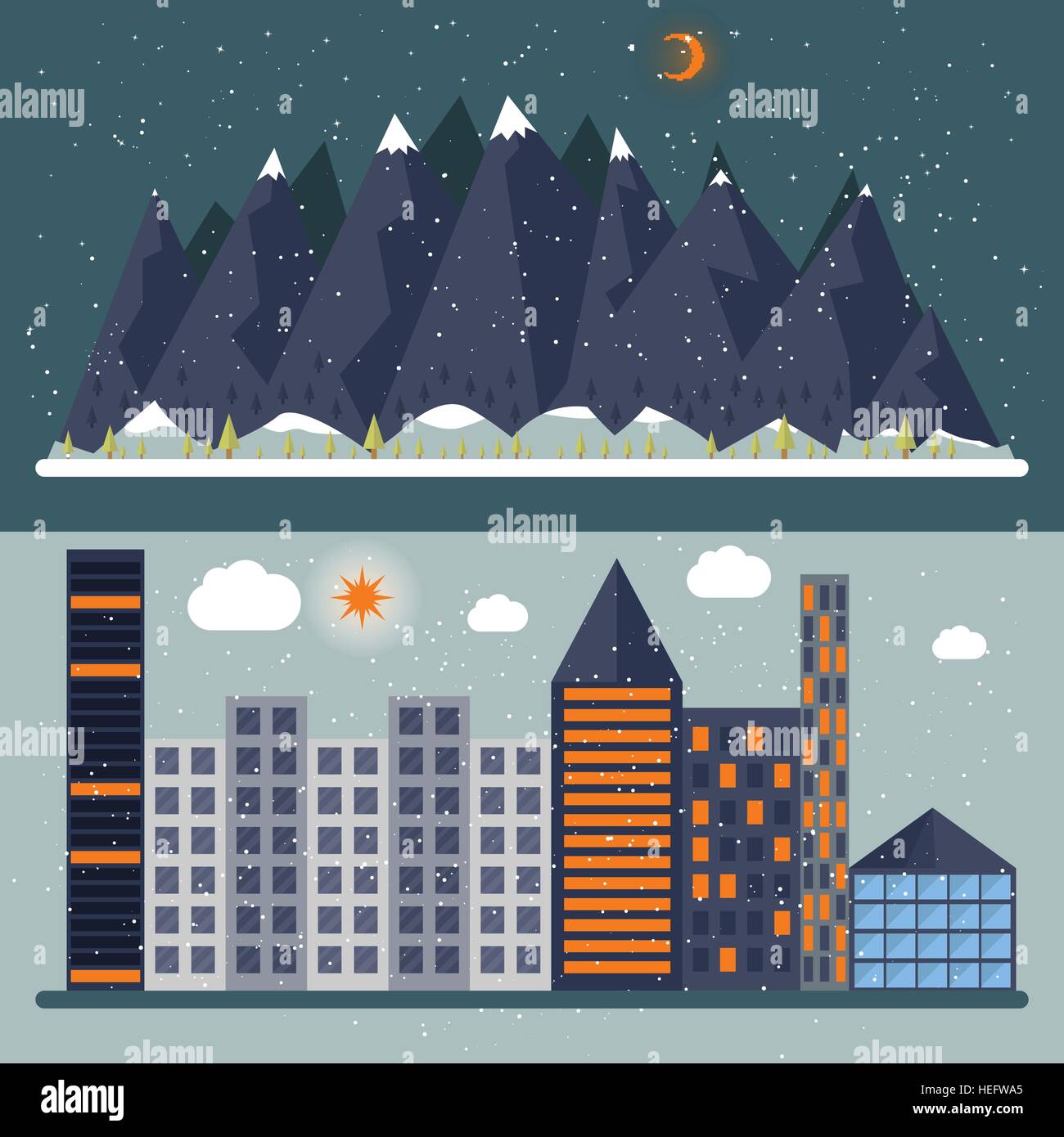 Vector illustration of a flat design with city Stock Vector Image & Art ...