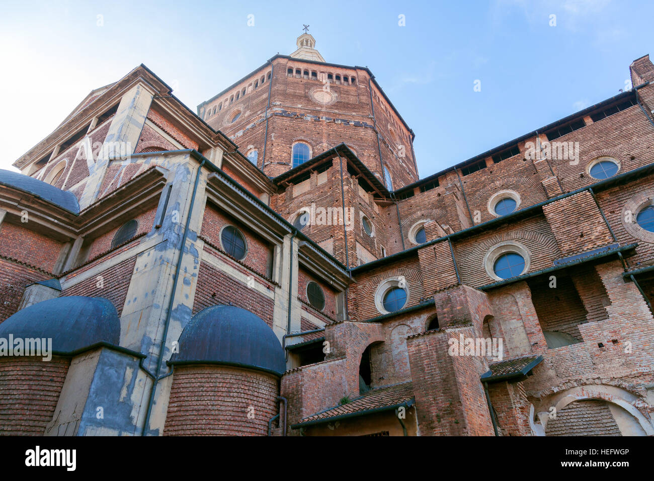 View of of Saint Stephen Dome in Pavia, Italy. Stock Photo