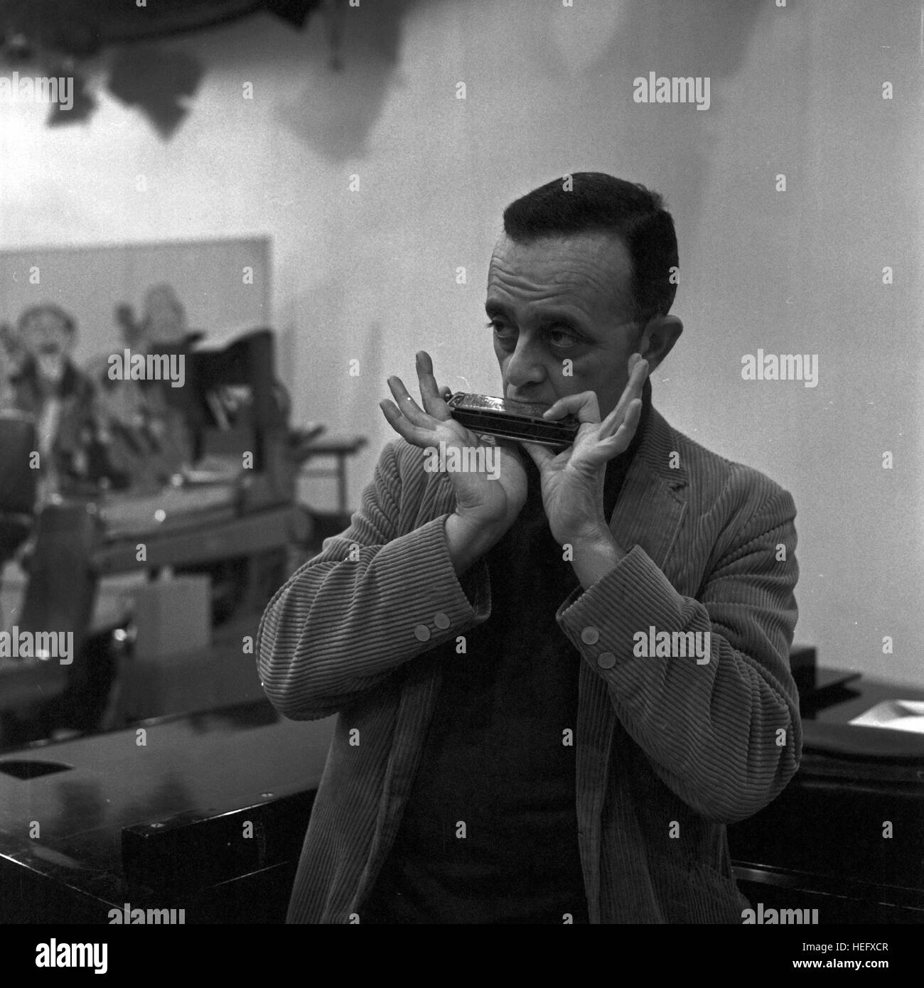 Mouth organ player Black and White Stock Photos & Images Alamy