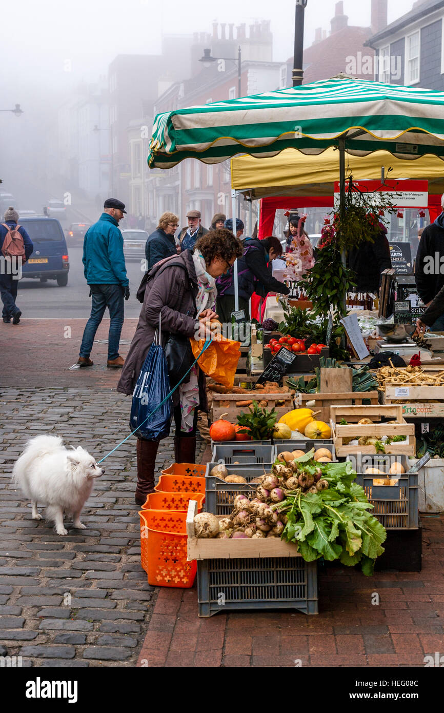 Local People Shopping At The Saturday Farmers Market, High Street