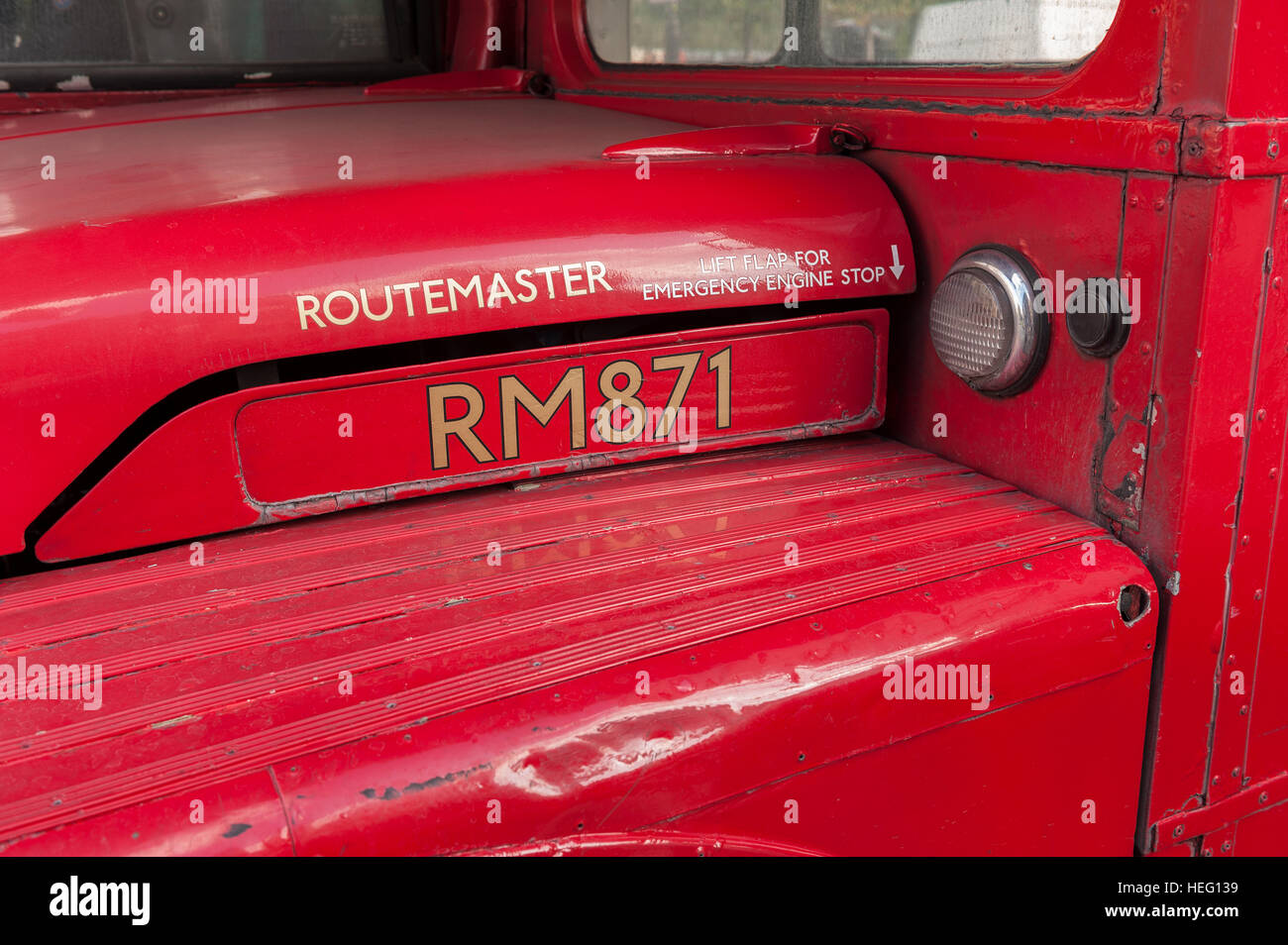 Old fashioned red london bus hi-res stock photography and images - Alamy