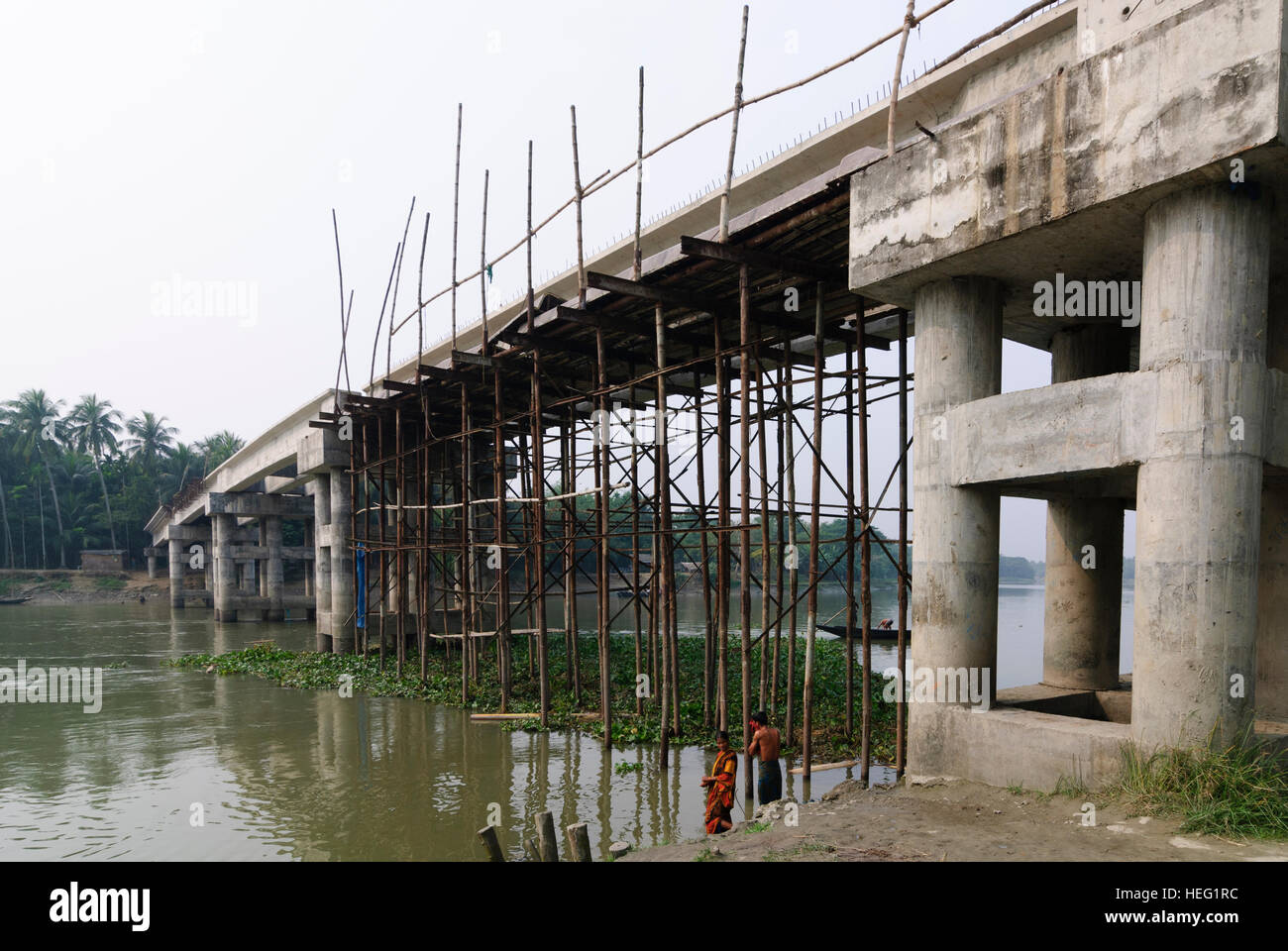 Hariargup Road bridge under construction, Khulna Division, Bangladesh